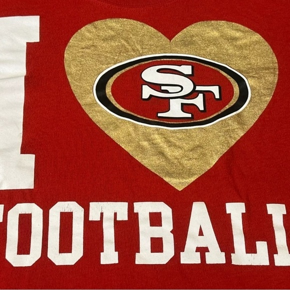 Victoria Secret Pink 5th & Ocean Red San Francisco I ❤️ 49ers 🏈 Small Shirt NFL - Picture 2 of 4